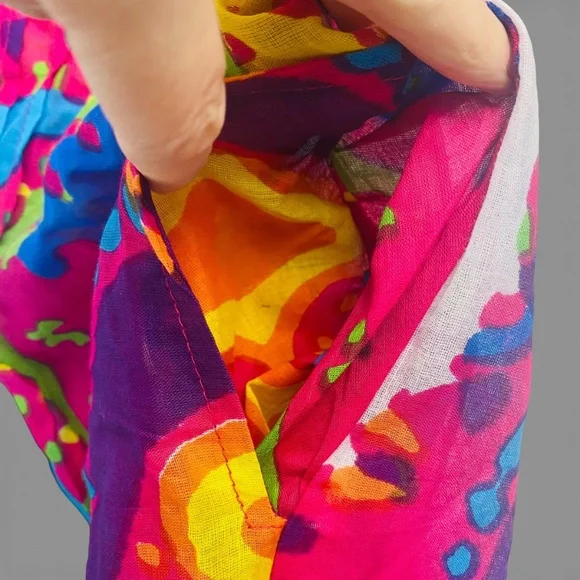 Raj Emporium Psychedelic Paisley Cotton Tunic Coverup Free Size Boho Beach - Picture 4 of 6